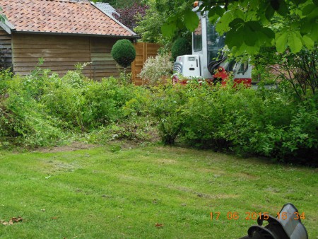 Vanaf het bospad bekeken