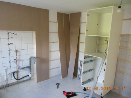 1e deel van de keuken voor de maten